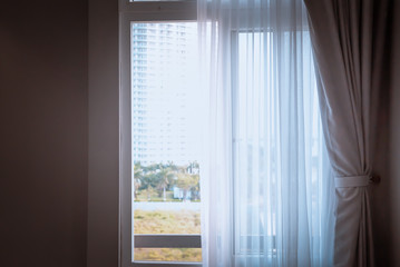 Fototapeta na wymiar Window blind curtain background.