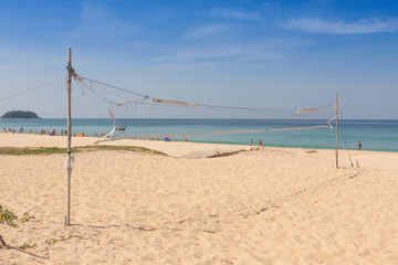 Volleyball net at Karon beach , Phuket Thailand
