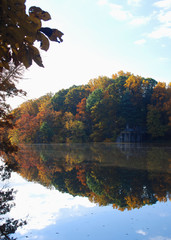 autumn foliage reflected in a lake