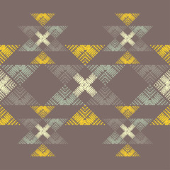 Ethnic boho seamless pattern. Patterned national figures. Patchwork texture. Weaving. Traditional ornament. Tribal pattern. Folk motif. Can be used for wallpaper, textile, invitation card, wrapping, w - 257677884