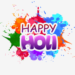 easy to edit vector illustration of Colorful splash for Holi background