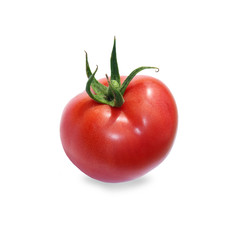 Fresh red tomato isolated on white background.