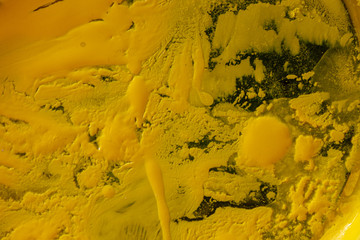 Close up of different color oil paint, Patterns or backgrounds of various colors, colors on the fabric.