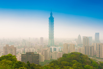 Fototapeta na wymiar Taipei 101 buiding city landscape skyscraper