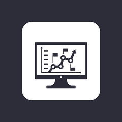 Analytics, business analysis icon on white