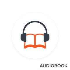 audiobook icon, vector illustration