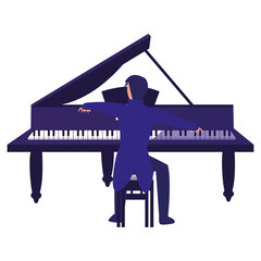 pianist playing piano character