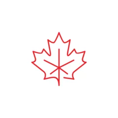 Fotobehang canadian cannabis logo vector icon illustration for hemp leaf dispensaries and company from canada © gaga vastard