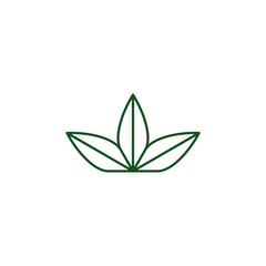 three leaves logo vector icon illustration