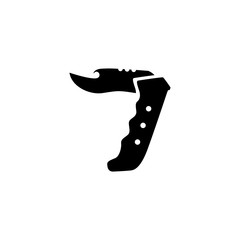 folding knife knives 7 seven logo vector icon illustration