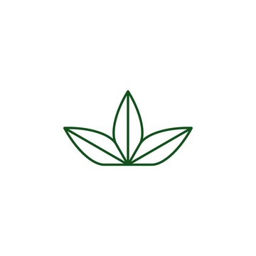 three leaves logo vector icon illustration