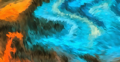 Abstract modern swirl marbled background. Shapes and curves vortex and lines elements. Psychedelic warm and bright texture. Waves graphic design. 