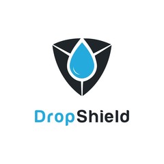 Water Drop and Shield template logo design