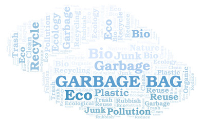 Fototapeta premium Garbage Bag word cloud.