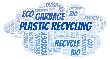 Fototapeta premium Plastic Recycling word cloud.