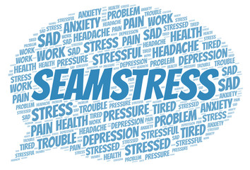 Seamstress word cloud.