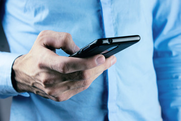 Man with mobile phone .