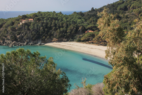 Spiaggia Di Fetovaia In Inverno Isola Delba Veduta Aerea