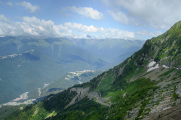Summer in the mountains. Beautiful scenery. Sky, clouds.