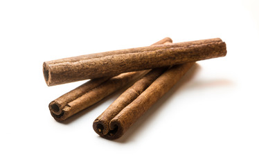 Cinnamon sticks isolated on white background