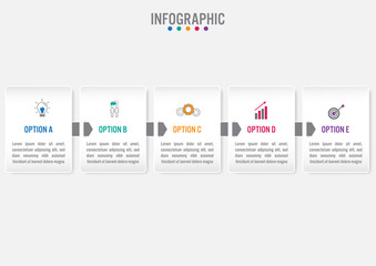 Business infographic labels template with 5 options.Creative concept for infographic..