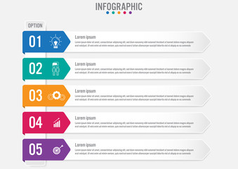 Fototapeta na wymiar Business infographic labels template with 5 options.Creative concept for infographic..