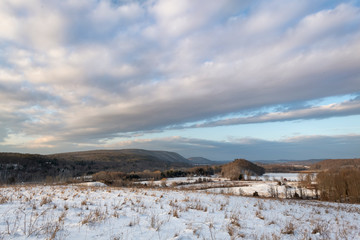 Snow Hillside Overlooking the Hudson Valley, Pine Plains, New York