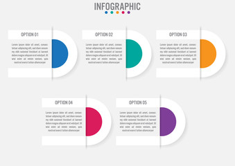 Business infographic labels template with 5 options.Creative concept for infographic..