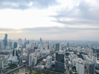 Fototapeta na wymiar Aerial view urban city office building and condo block