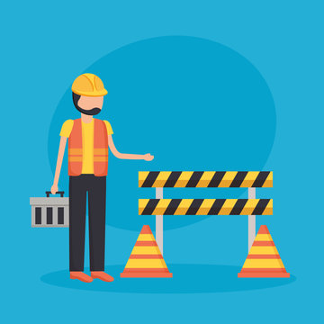 construction workers barrier