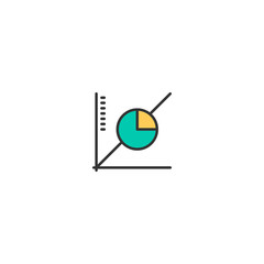 Line Graph icon design. Marketing icon vector design
