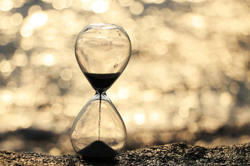 Hourglass with beautiful bokeh backgroun.
