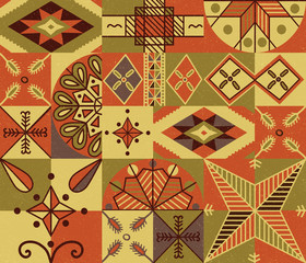 Geometric colorful pattern, seamless background, pysanki, ukrainian eastern eggs painting motifs, vector illustration