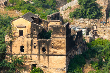 Fototapeta na wymiar Ruins of ancient buildings in Jaipur