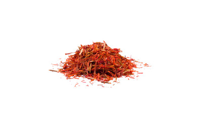 Naklejka premium saffron heap isolated on white background. front view