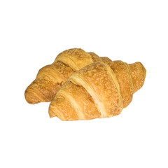 Fresh croissants isolated on white background. File contains clipping path.