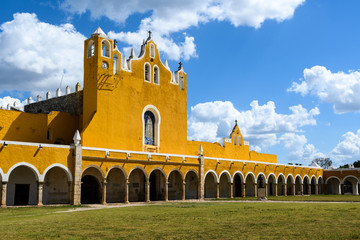 Church and Monastery in Izamal, Yucatan, Mexico, Spanish colonial Yellow City, Convento de San Antonio in Yucatan Peninsula