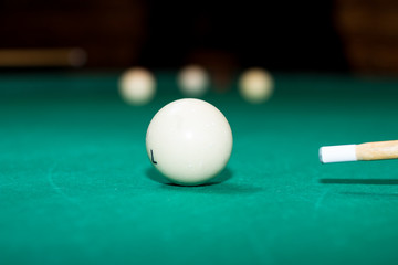 billiard balls on table