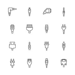 Plug - Flat Vector line Icons