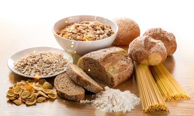 Bread pasta rice wheat flour isolated loaf of bread