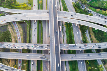 Fototapeta premium City junction road close up on vehicle transport