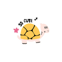 Happy cute turtle in vector