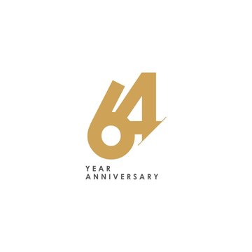64 Year Anniversary Vector Template Design Illustration