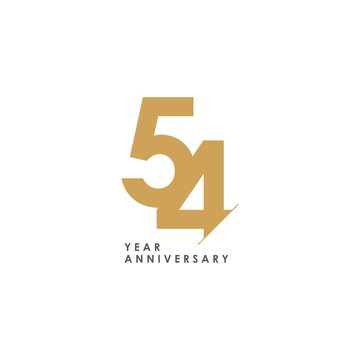 54 Year Anniversary Vector Template Design Illustration