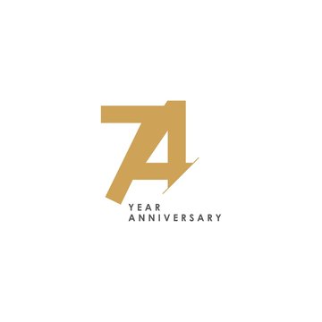 74 Year Anniversary Vector Template Design Illustration