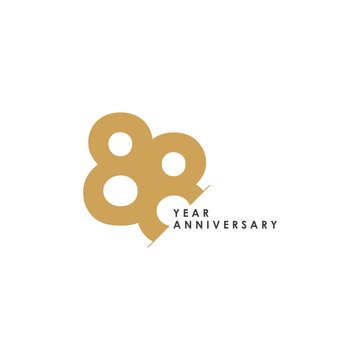 88 Year Anniversary Vector Template Design Illustration