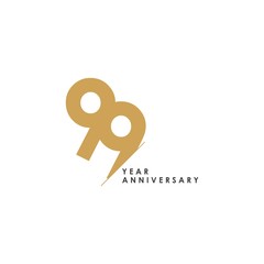 99 Year Anniversary Vector Template Design Illustration