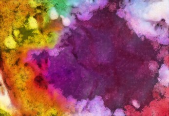 Abstraction painted in oil style. Colorful texture background. Multicolored wallpaper graphic design. Pattern for creating artwork and print. Crazy warm colors and cartoon effect. Fun psychedelic art.