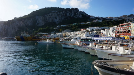 Fototapeta premium Marina Grande in Capri, Island in Italy with typical mediterranean architecture