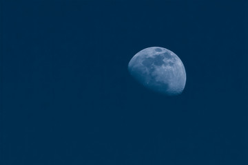 moon in the blue sky